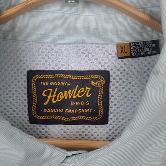 Howler Brother's "Flamingo Flight" Men's XL Gaucho Pearl Snap Western Shirt - Picture 4 of 16